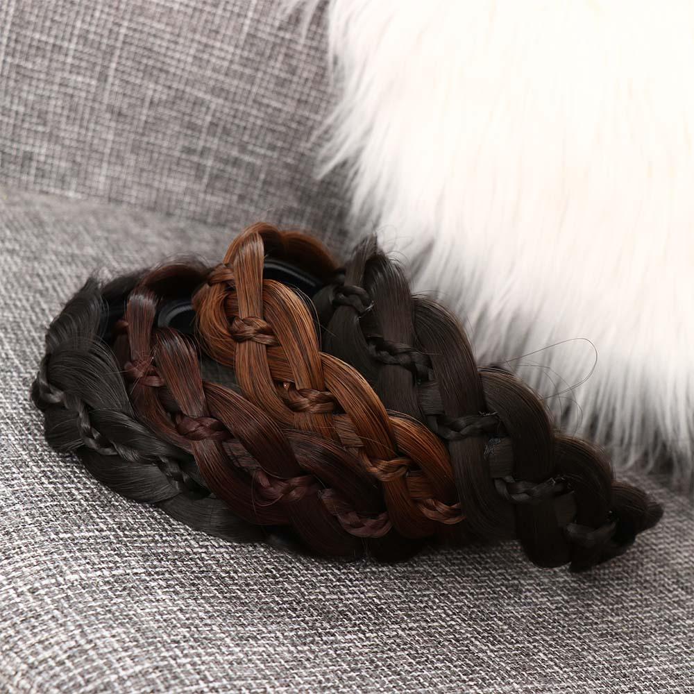 Non-slip Fishbone Braid Headband Synthetic Women Hair Hoop Korean Head Wrap Daily Casual