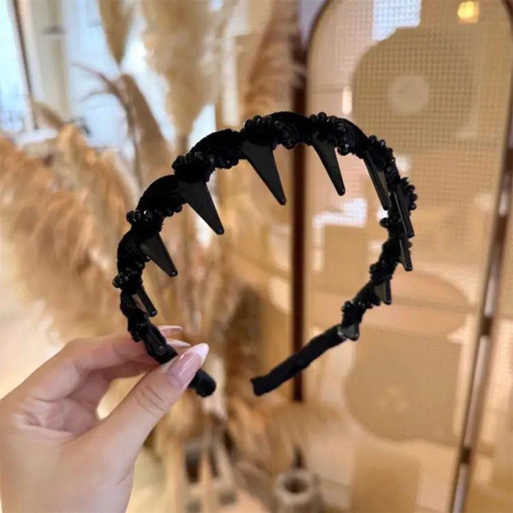 Artificial Pearl Hairband with Teeth Hoop Fashion Bridal Hair Hoops High Cranium Wide Beaded Bling Head Band for Women Girls