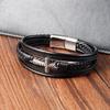 European and American Leather Bracelets, Leather Woven Bracelets, Cross Leather Multi-layer Men's Jewelry