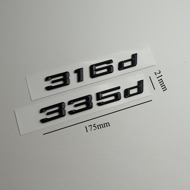 3D ABS Black Logo 318d 316d 325d 330d 320d Emblem Letters Car Sticker Rear Trunk Badge For E90 E46 E91 E92 E93 F30 Accessories