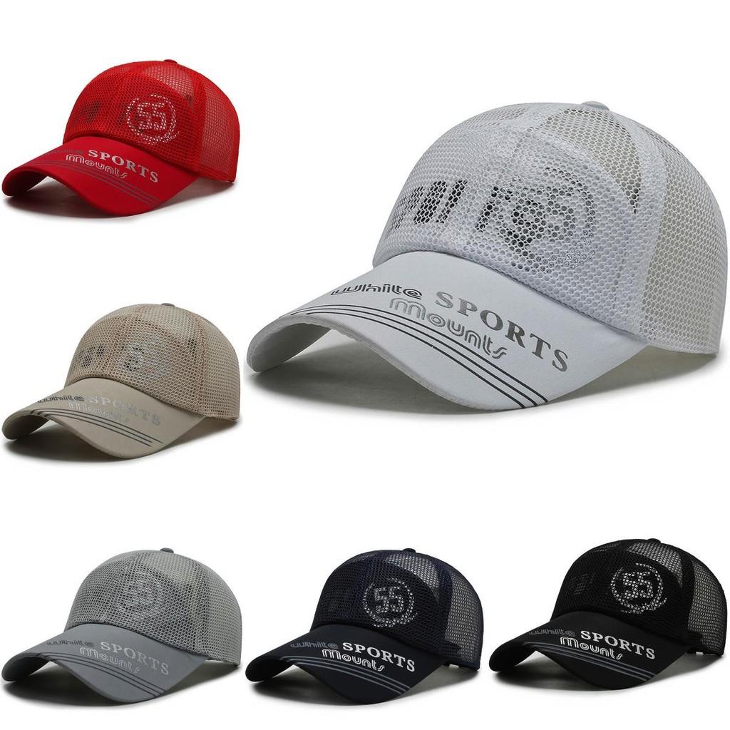 Mount White Sports Letter Printing Mesh Baseball Cap Sun Breathable Protection