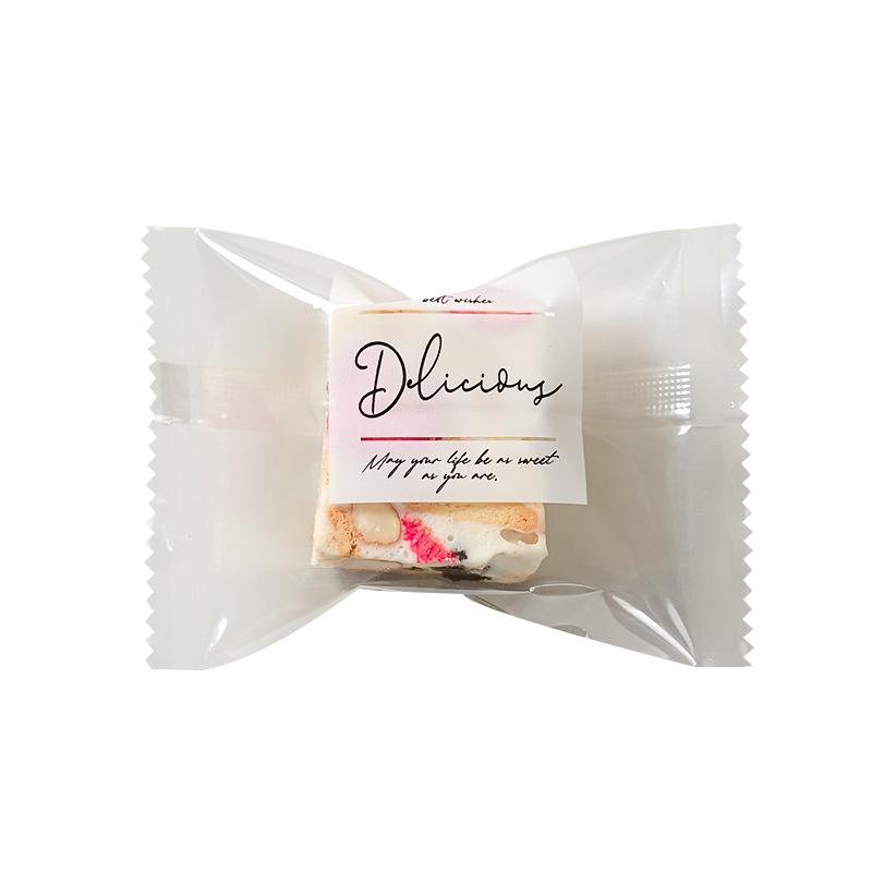 100 Pcs Snowflake Crisp Packaging Flower Tea Biscuits Nougat Machine Sealed Transparent Bags Gift Packing Machine Sealing Bags