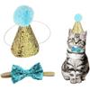 Dog Sequins Hat Cat Birthday Hat Bow Tie Creative Dog Birthday Triangle Scarf  Pet Accessories
