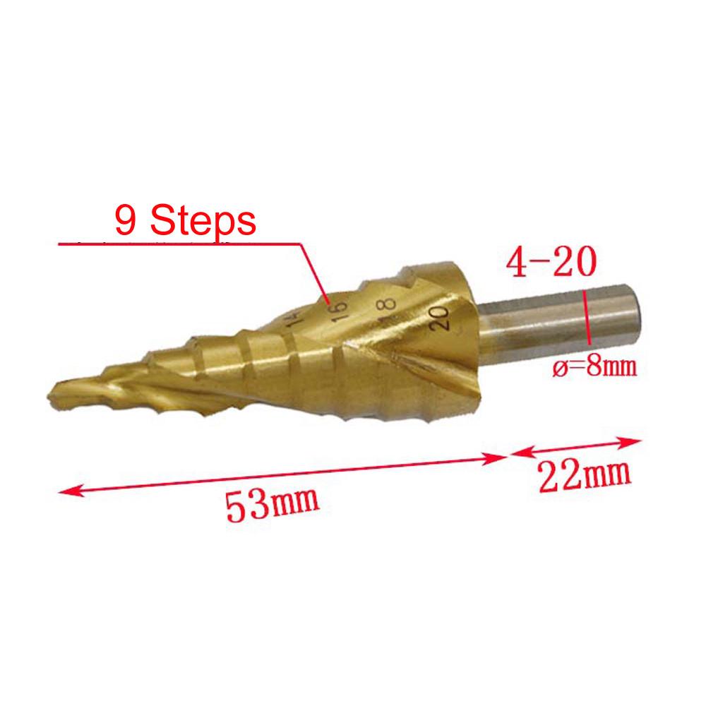 4-32mm  Spiral  Center Solid Carbide Titanium Step  Drill Bit