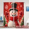 2pcs,Curtains Cute Snowman Christmas Winter Holiday_b (3) Popular Fashionable Curtains Versatile Polyester Curtains Decorations