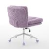 W26.4 Inch Wider Seat Office Chair,Artificial Rabbit Hair Home Chair with Metal Base,Adjustable Desk Swivel Chair,Vanity Chair(Violet) ,DE1875VT