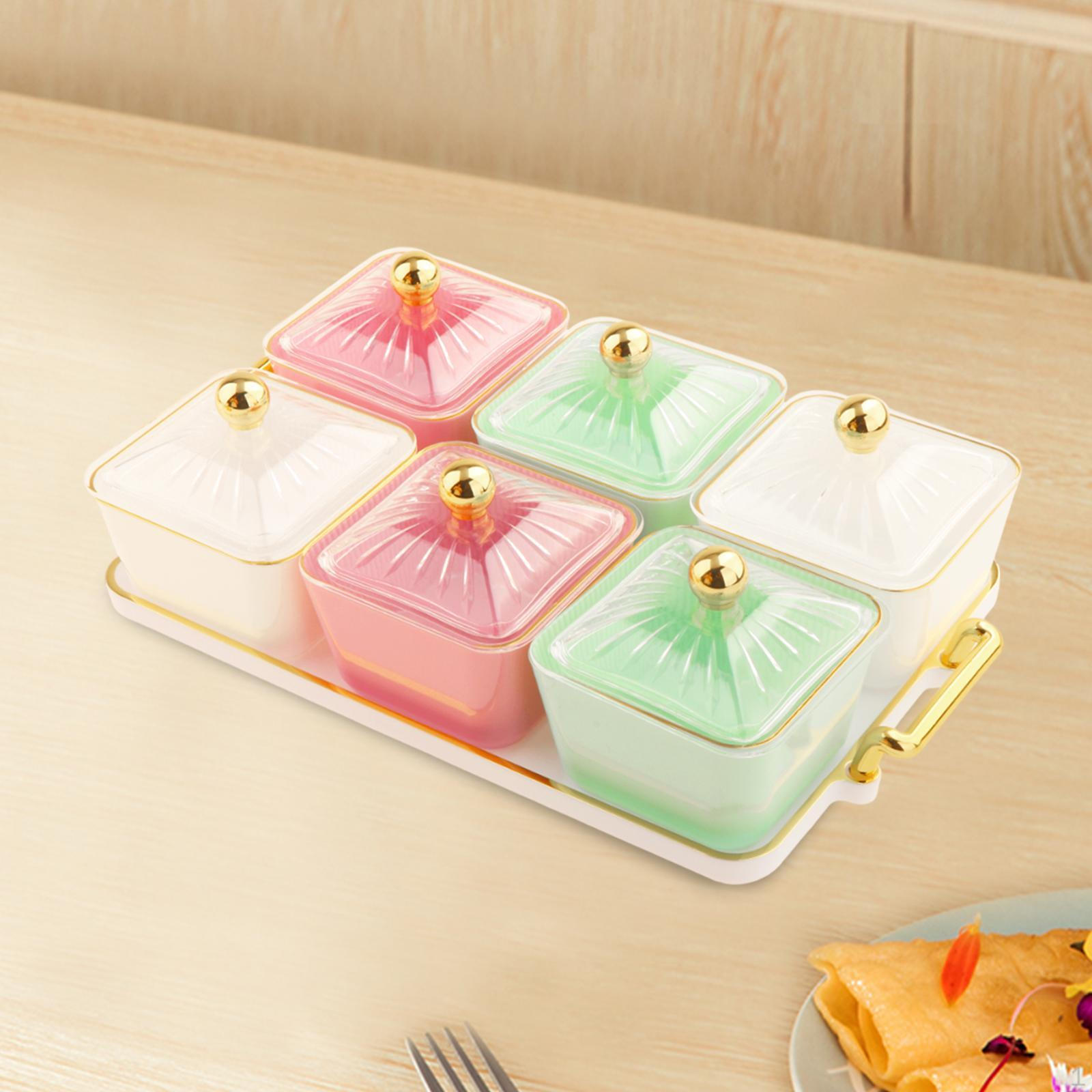 

Фруктовая тарелка, контейнер для сервировки, 6 сеток для посуды, поднос для приправ, разделенный на порции для конфет Style C