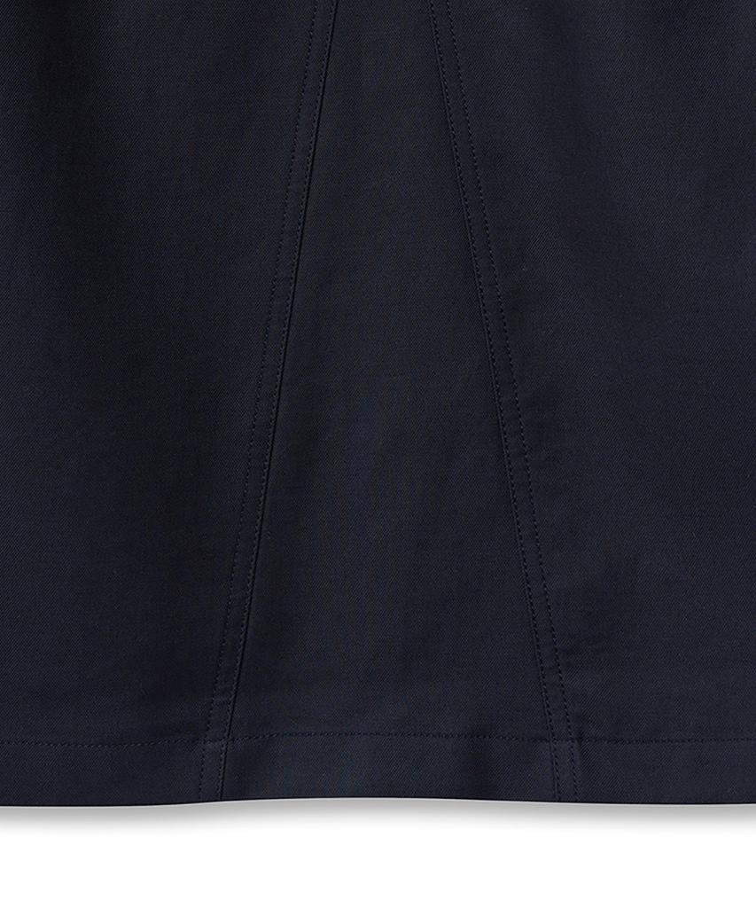 NOIRER FOR WOMAN Heavy Chino Midi Skirt (Navy)