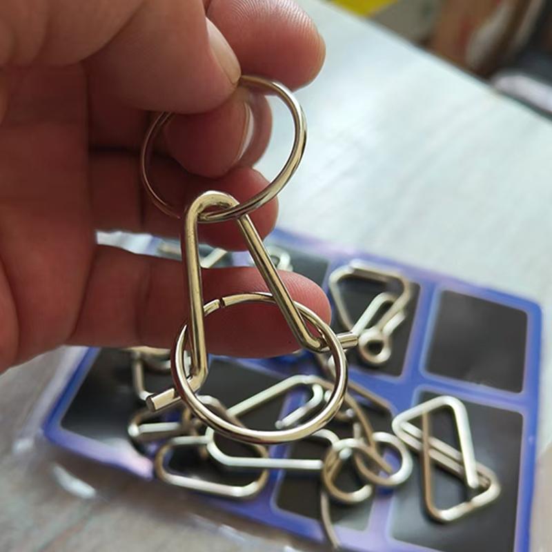 Metal Puzzle Mind Brain Teaser Magic Wire Rings Puzzles Game Disentanglement Iron Link Unlock IQ Test For Kids Educational Toys