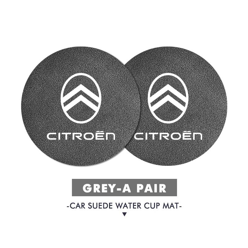BYMF1 2pcs Car Coaster Water Cup Slot Non-Slip Mat Drink Holder Pad For Citroen C4 C3 C5 C1 C2 C6 VTS C4L DS3 DS4 DS5 Grand Berlingo