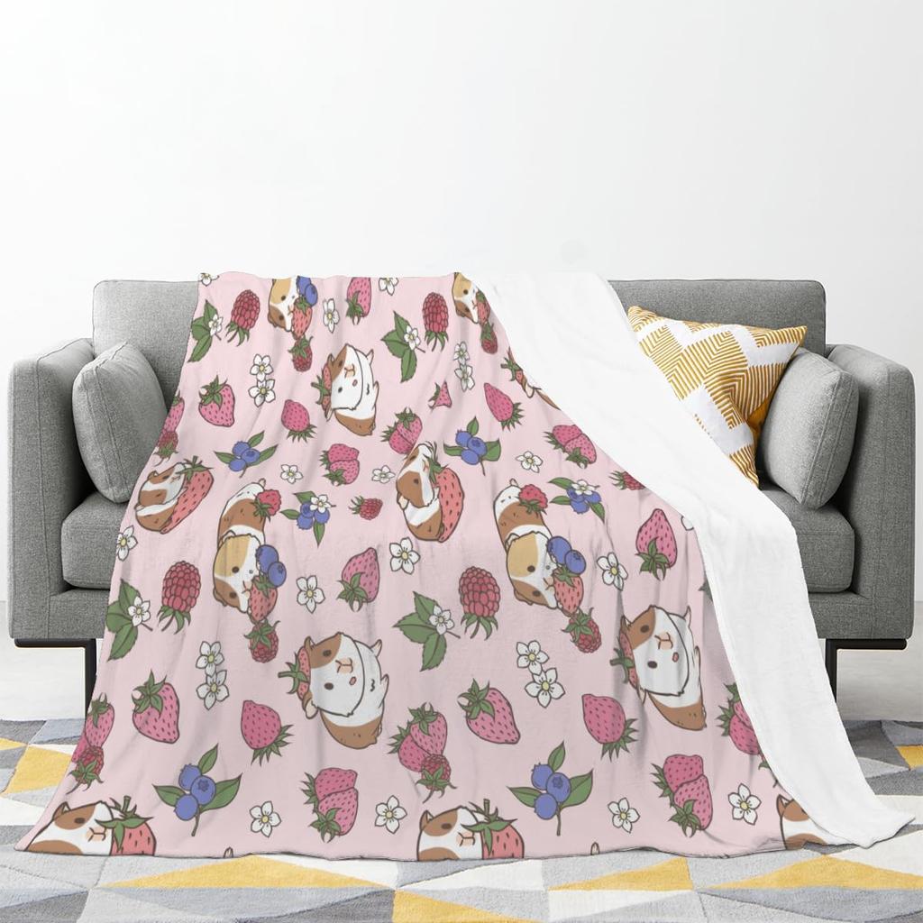 Guinea Pig Blanket Hamster Animal Throw Blankets Plush Cozy Flannel Ultra Soft Fuzzy Funny Party Blanket Gifts for Girls Women