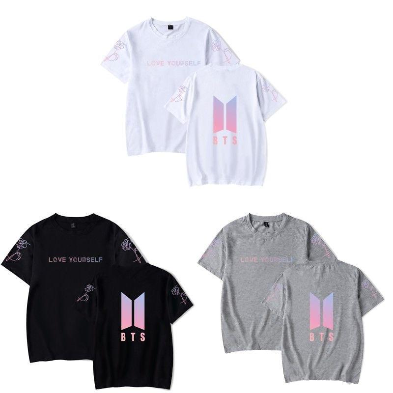 Bts Print T Shirt Short Sleeve Cotton Casual Wear For Fans Fashion