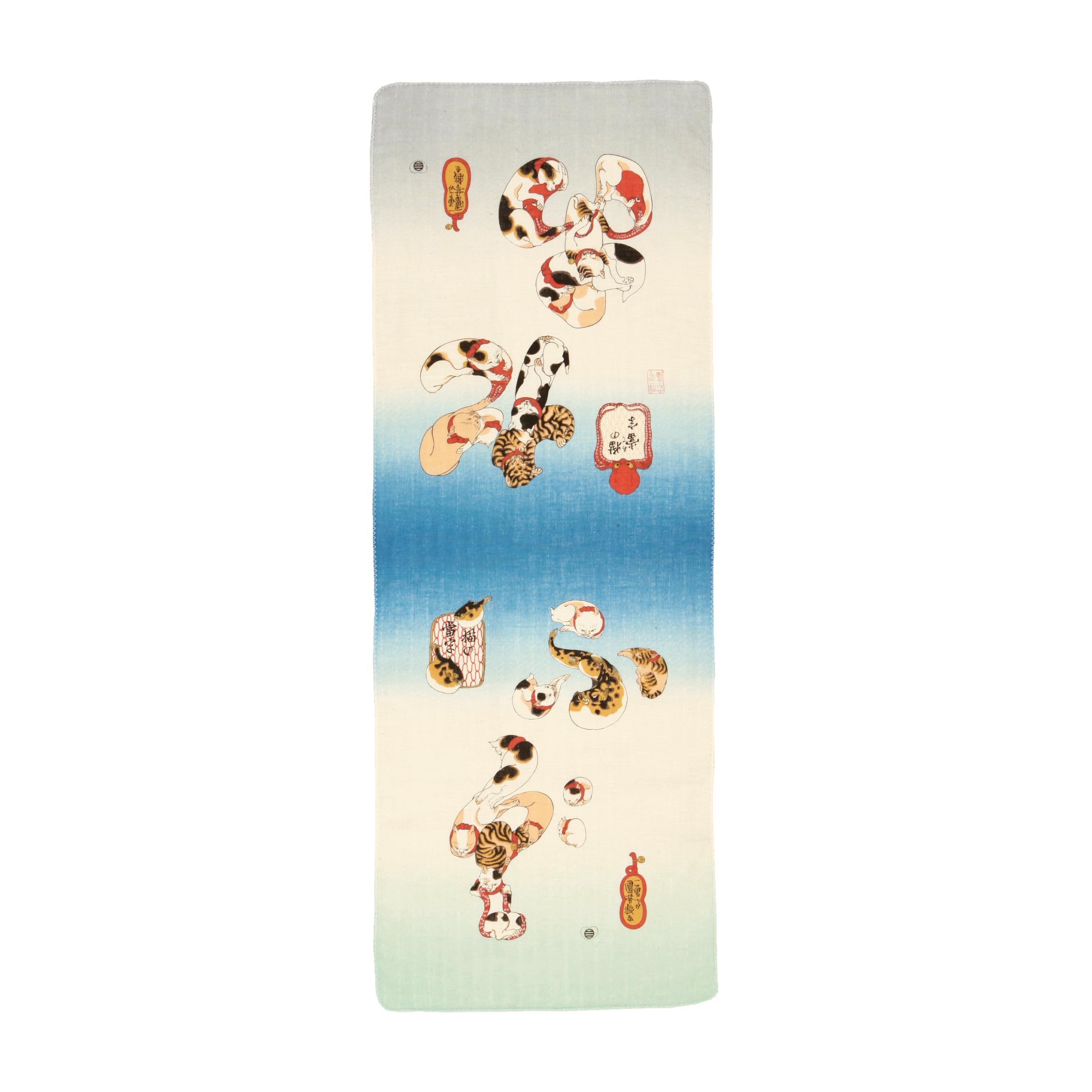 Yamamoto Jin Shoten Double Gauze Tenugui Octopus and Pufferfish Purely Made in Japan (Official) - Ukiyo-e Tenugui (Kuniyoshi)