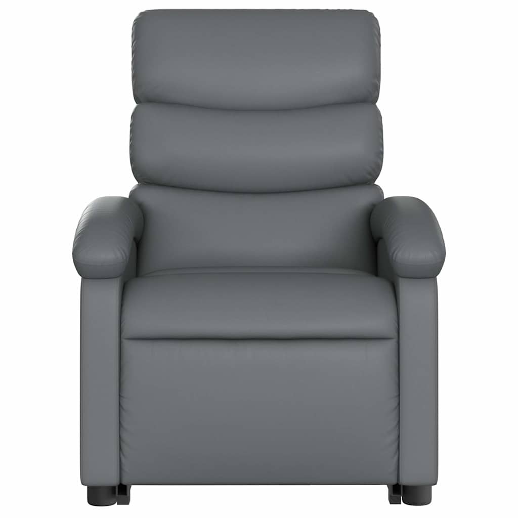 Recliner with Rising Aid Grey Faux Leather