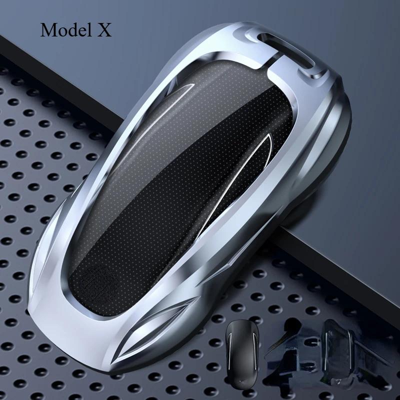 For Tesla Model 3 Y S Model X Zinc Alloy Black Car Key Protection Shell Cartoon Smart Remote Key Cover Car Accessories