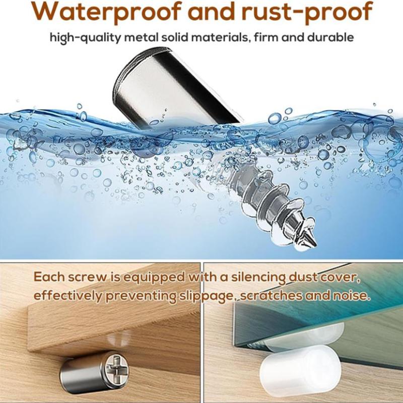 100-10PCS Cross Self-tapping Screw with Rubber Sleeve Laminate Support Home Wardrobe Cabinet Glass Hard Nonslip Partition Nails
