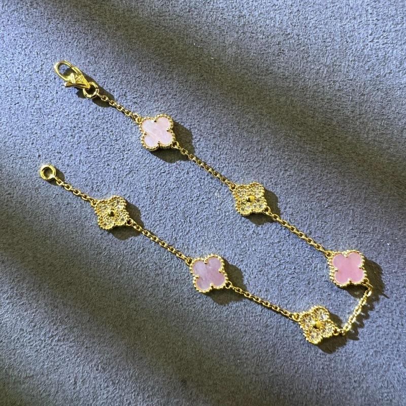 Boutique Vierblättriges Kleeblatt Mini 9mm Sechs Blumen Armband 18k Ins Mode Herren- und Damenarmbänder