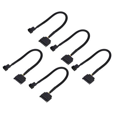 Cable adaptador de corriente para ventilador de refrigeración SATA de 15 pines a 4 pines, 5 unidades, 22 AWG