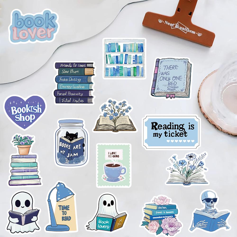50/250PCS Blue Bookish Ins Style Sticker Waterproof Kawaii Students School Season Gift Guitar Stationery Luggage Laptop Sticker