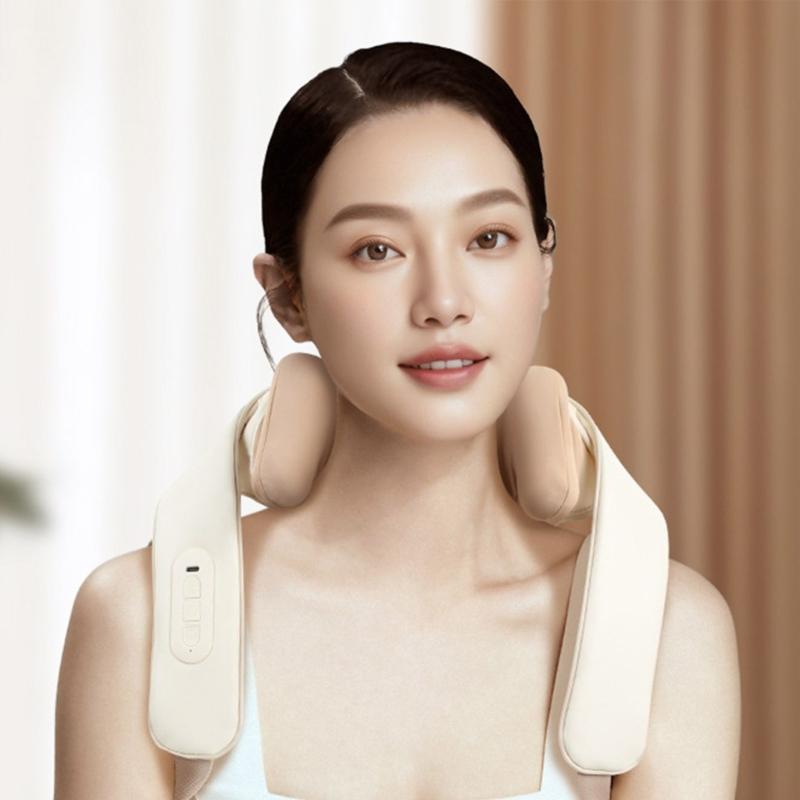 Rechargeable PU Leather Massagers 5 Levels Width Deep Kneadings Devices with Heat Function for Neck Back Pains Relief