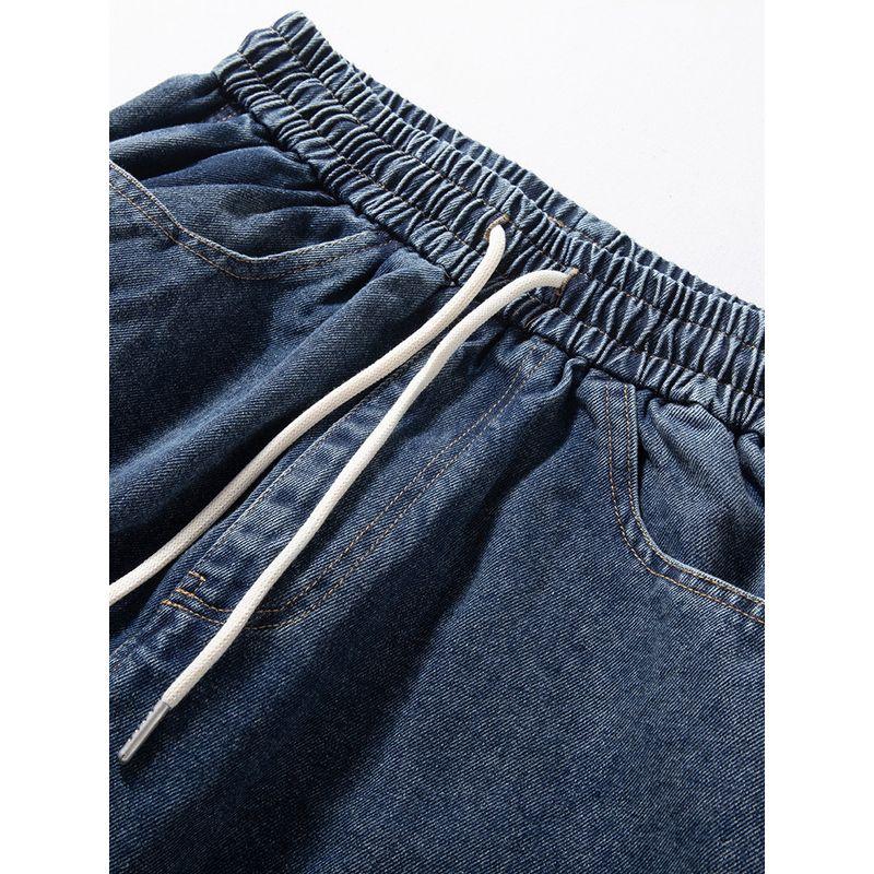 Men's Trendy Jeans, Stylish Washed Vintage American-Style Lumberjack Pants, New Spring and Autumn Straight Loose Wide-Leg Pants