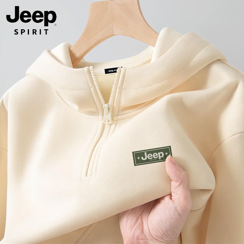JEEP SPIRIT Men s Half-Zip Fleece Lined Hoodie 3XL