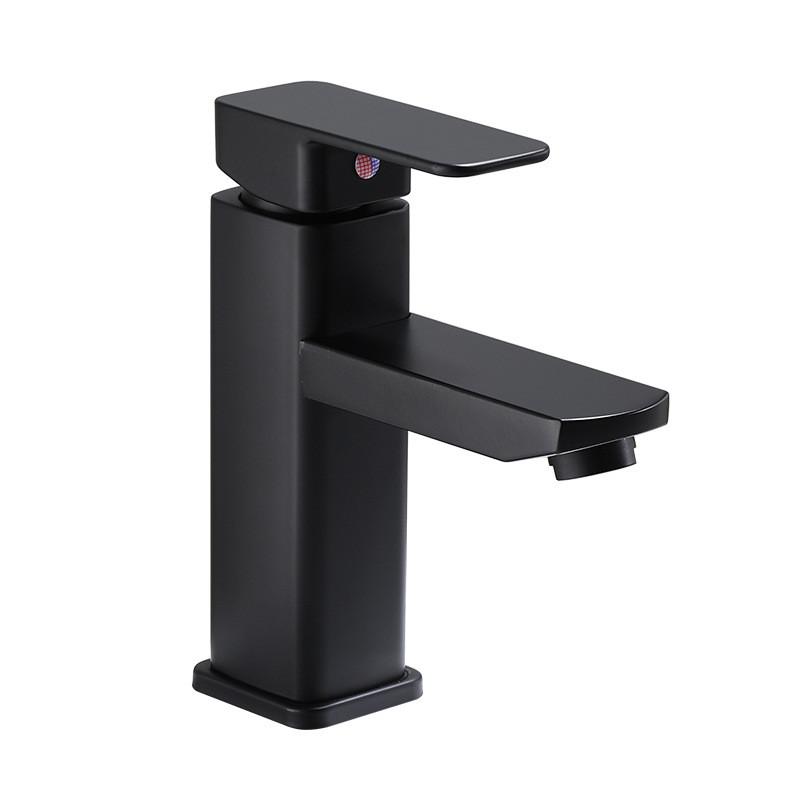 Tuqiu Black Bathroom Faucet Stainless Steel Bathroom Basin Faucet Cold Hot Water Basin Mixer Sink Tap Deck Mounted Wash Tap
