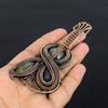 Natürlicher Labradorit-Stein, handgefertigt, mit Kupferdraht umwickelter Gitarrenanhänger, 10,9 cm, B0t31