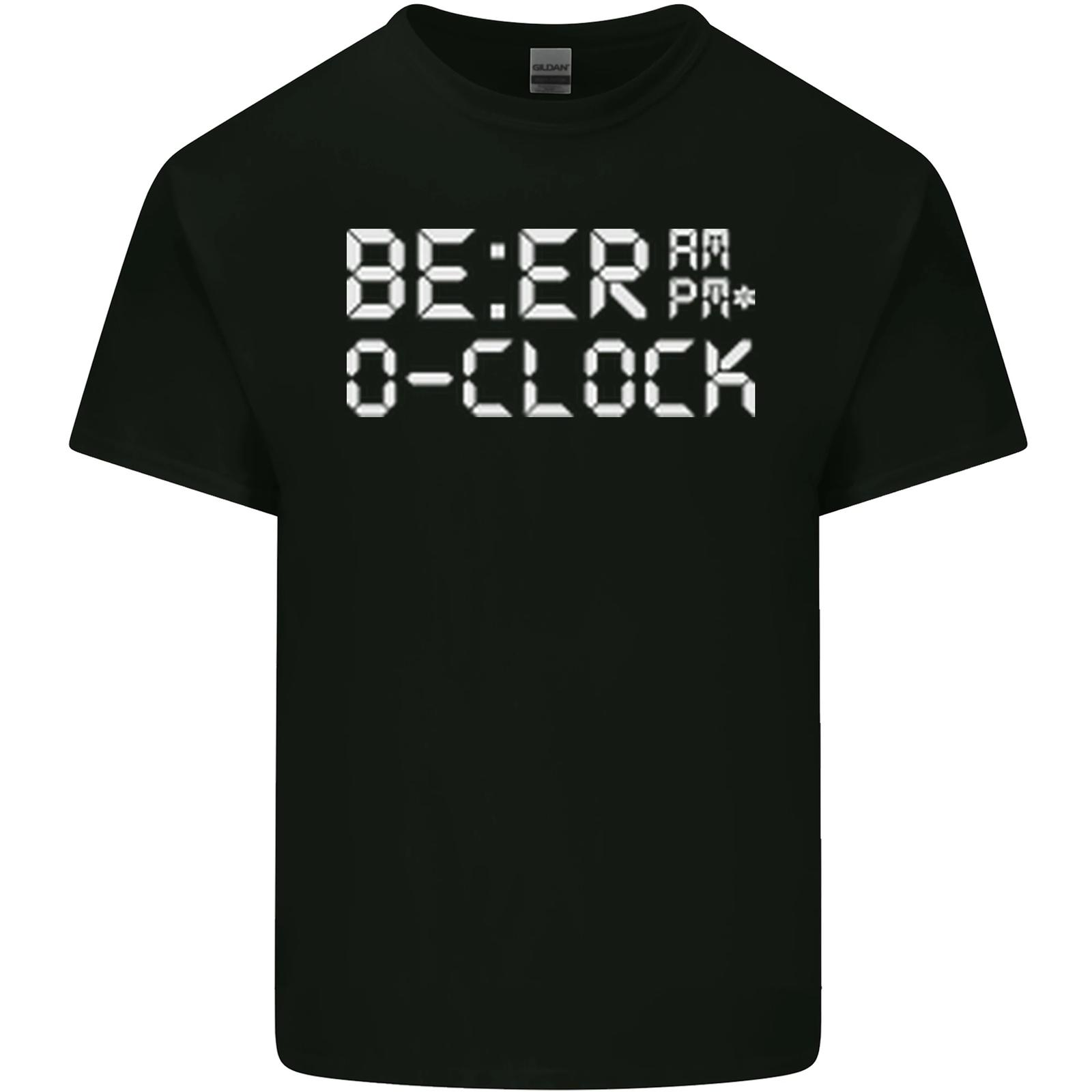 Beer OClock Funny Alcohol Drunk Humour Mens Cotton T-Shirt Tee Top S