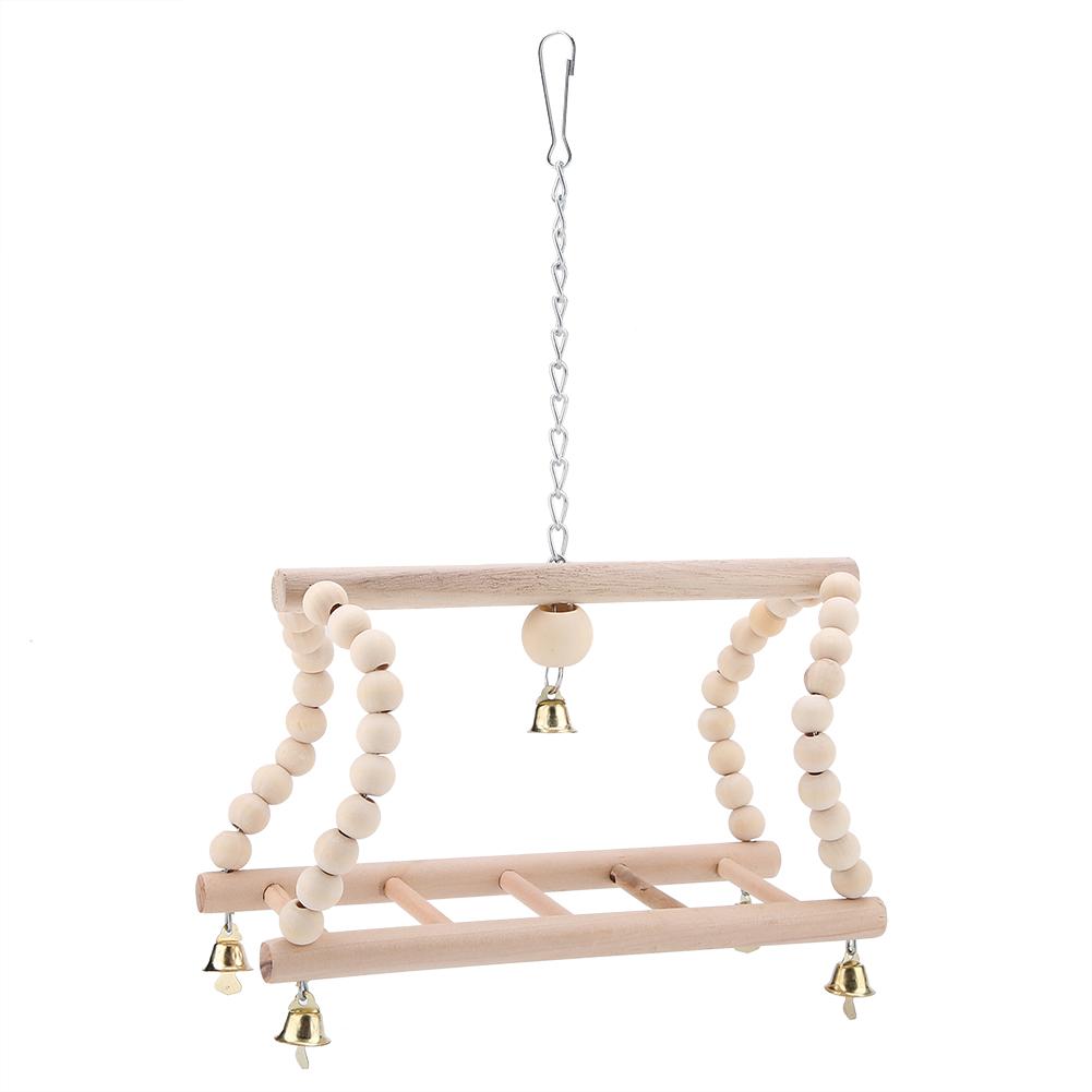 Pet Parrot Toy Wooden Climbing Swing Ladder for Birds Hamster