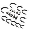 20PCS 1 Inch Stainless Steel Cable Clamp Rubber Cushioned Insulated Clamp Metal Clamp Tube Holder for Tube Pipe or Wire Cord Installation