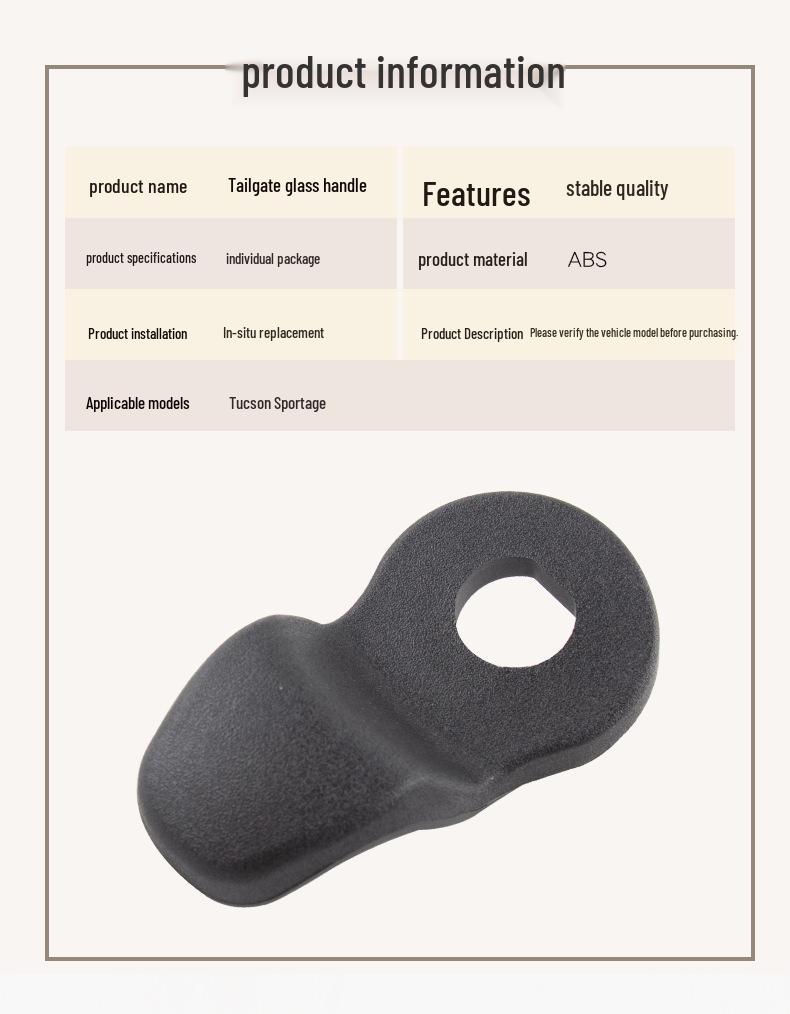 Kurbelgriff für Heckscheibe (Teilenummer 81790-2E010) Kompatibel mit 2004 Hyundai Tucson/Kia Sportage.