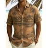Heren Retro Hawaïaanse Scène Vakantie Korte Mouwen Shirt, Voor Zomerkleding, Casual Activiteiten