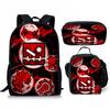 Hip Hop Popular Funny Geometry Dash 3D Print 3pcs/Set pupil School Bags Laptop Daypack Backpack Crossbody Lunch bag Pencil Case