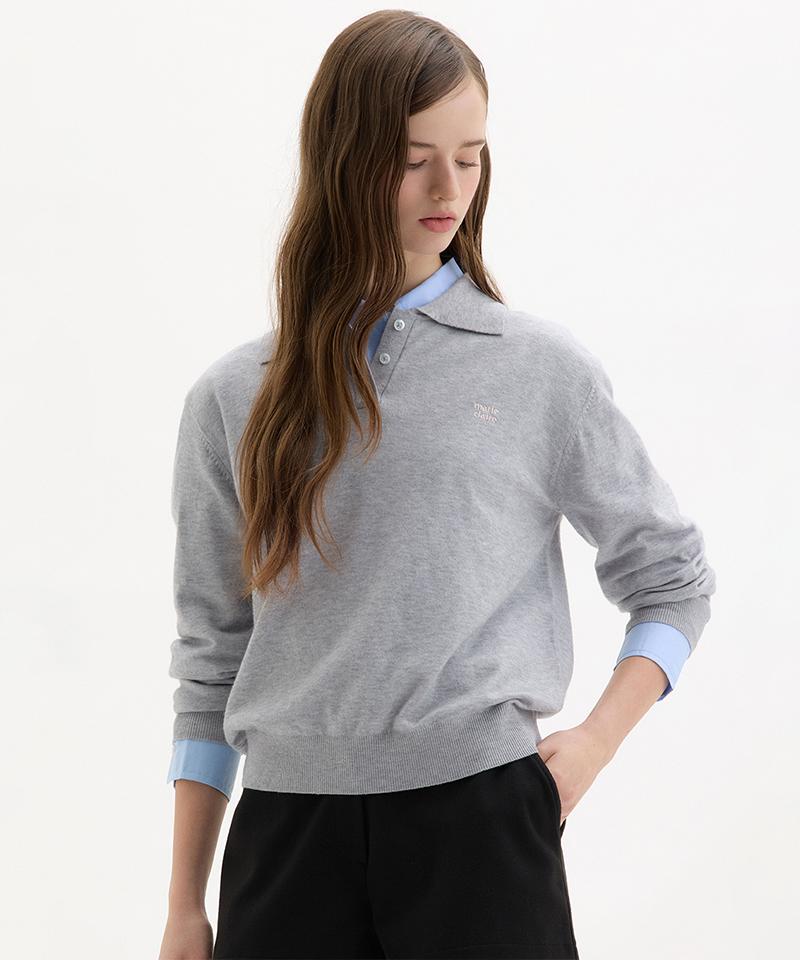 MARIE CLAIRE Basic Logo Wool Collar Knit (Magckn02Mmg)