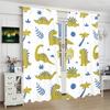 Dinosaur Coconut Tree Printed Curtains Pole Bag Christmas Decorations Home Room Curtain Set Of 2 Made Polyester Washable