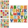 Dřevěné Montessori puzzle s čísly a písmeny pro rané dětství a kognitivní rozvoj