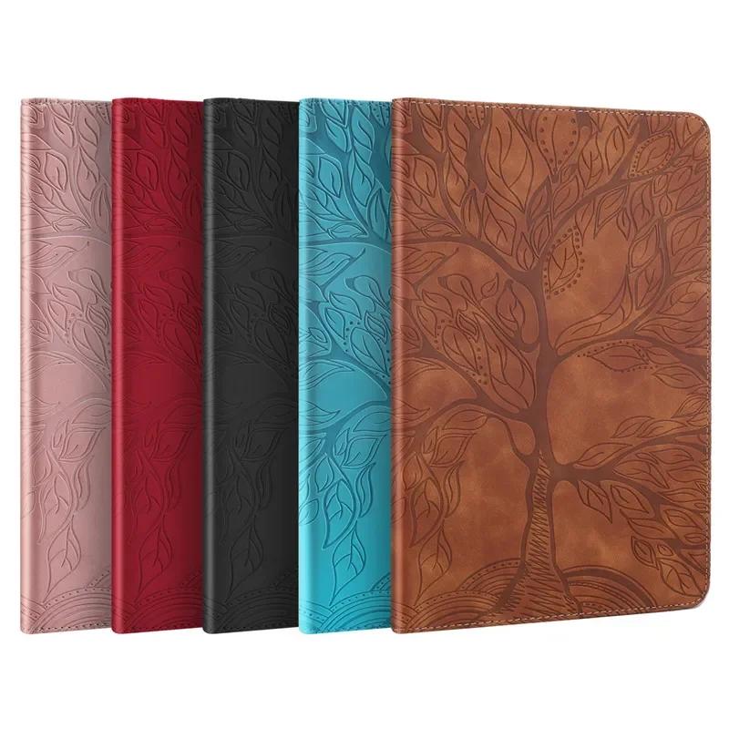 Coque for Samsung Tab S9 FE Case 10.9 Inch Embossed Tree PU Leather Flip Tablet Cover for Funda Galaxy Tab S9 FE S8 S7 Case 11"