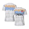 Fashion Peru Flag Graphic Football T Shirts For Men Trend 3D National Emblem Printed Sports T-shirts Loose Breathable Tees Tops