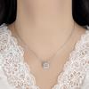 925 Sterling Silver Light Luxury Exquisite Sugar Cube Zircon Pendant Necklace Birthday Party Anniversary Gift