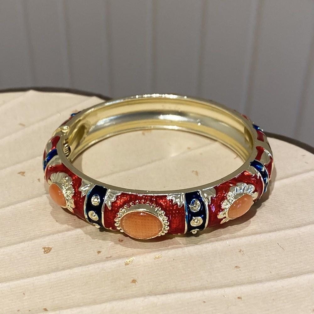 Traditional Vintage Cloisonne Bangle Enamel Floral Women's Hand Bracelet Jewelry Gifts