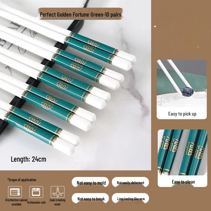 

Japanese Style Golden Blessing Enamel Ceramic Chopsticks