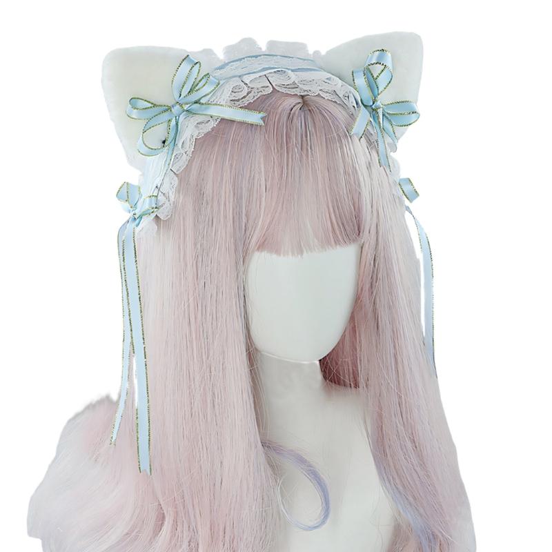 Anime Style Plush Animal Ear Hairpiece Cosplay headbands For Costume Halloween Gathering Soft Polyester Hair Decoration