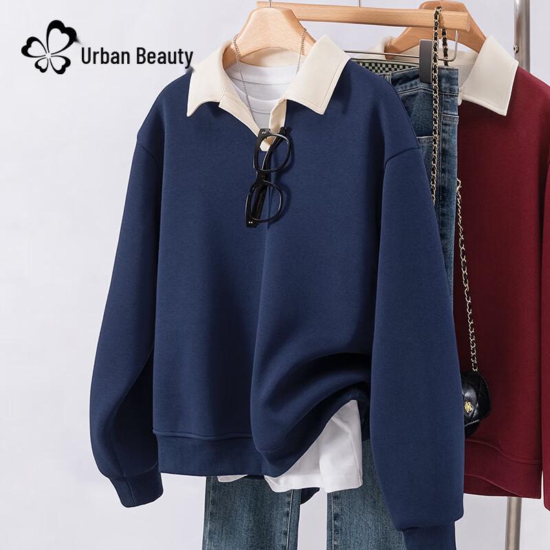 

Women s Fleece Lined Polo Collar Sweatshirt S