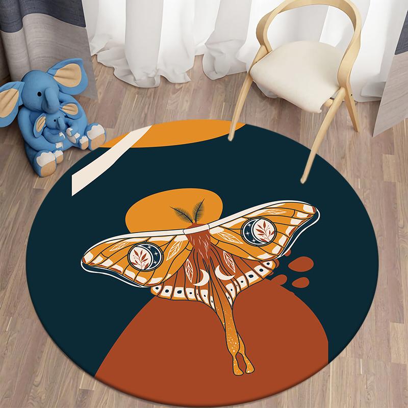 Home Decor Floor Mats Boho Print Round Rug Living Room Bedroom Kids Room Floor Mats Decor Soft Kids Mat