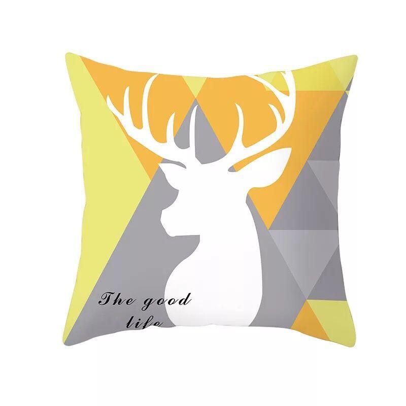 Nordic Yellow Geometric Pillowcase Home Sofa Pillow Cushion Cover