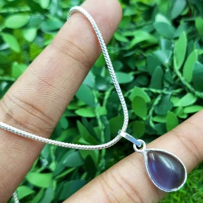 Amethyst Gemstone 925 Sterling Silver Plated Bezel Pear Pendant Jewelry NST-J2H7708