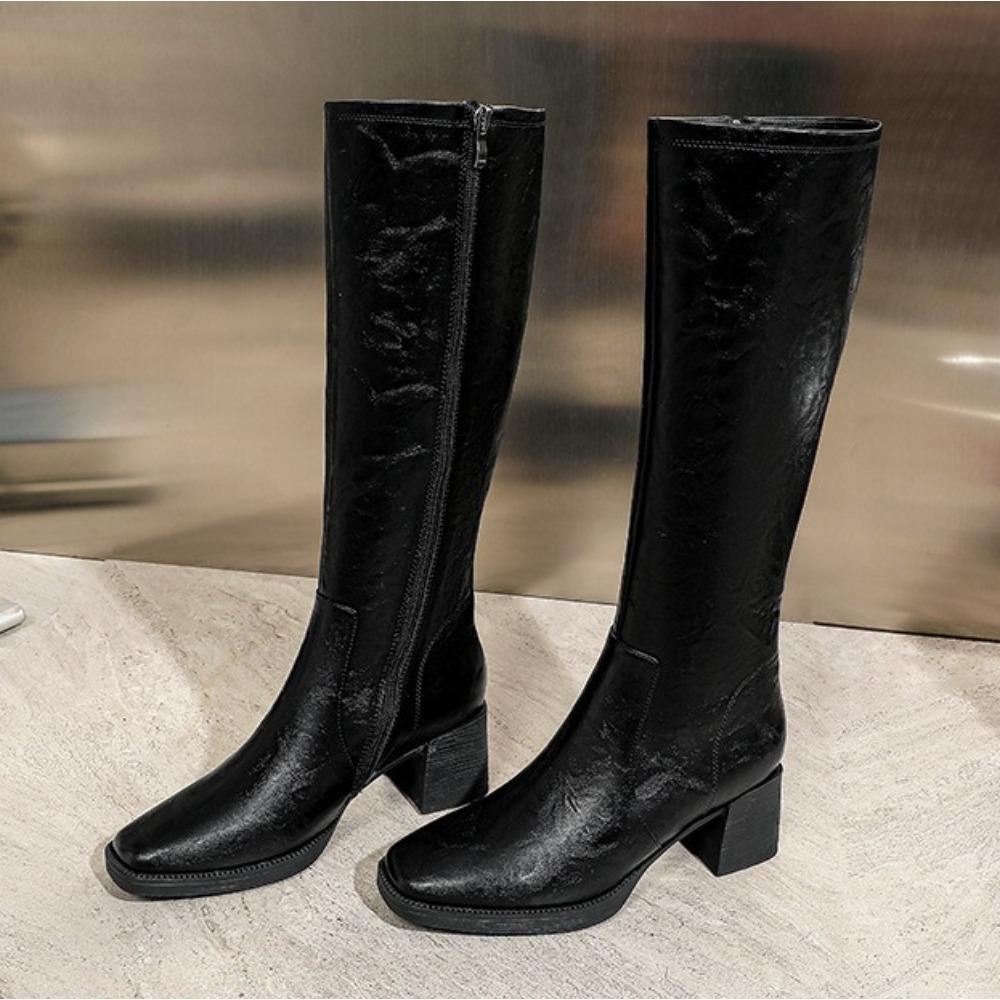 Boots Women's 2025 New Winter Knight Boots High Heel Womens Boot Thick Heel Square Head Brown Over Knee-High for Women