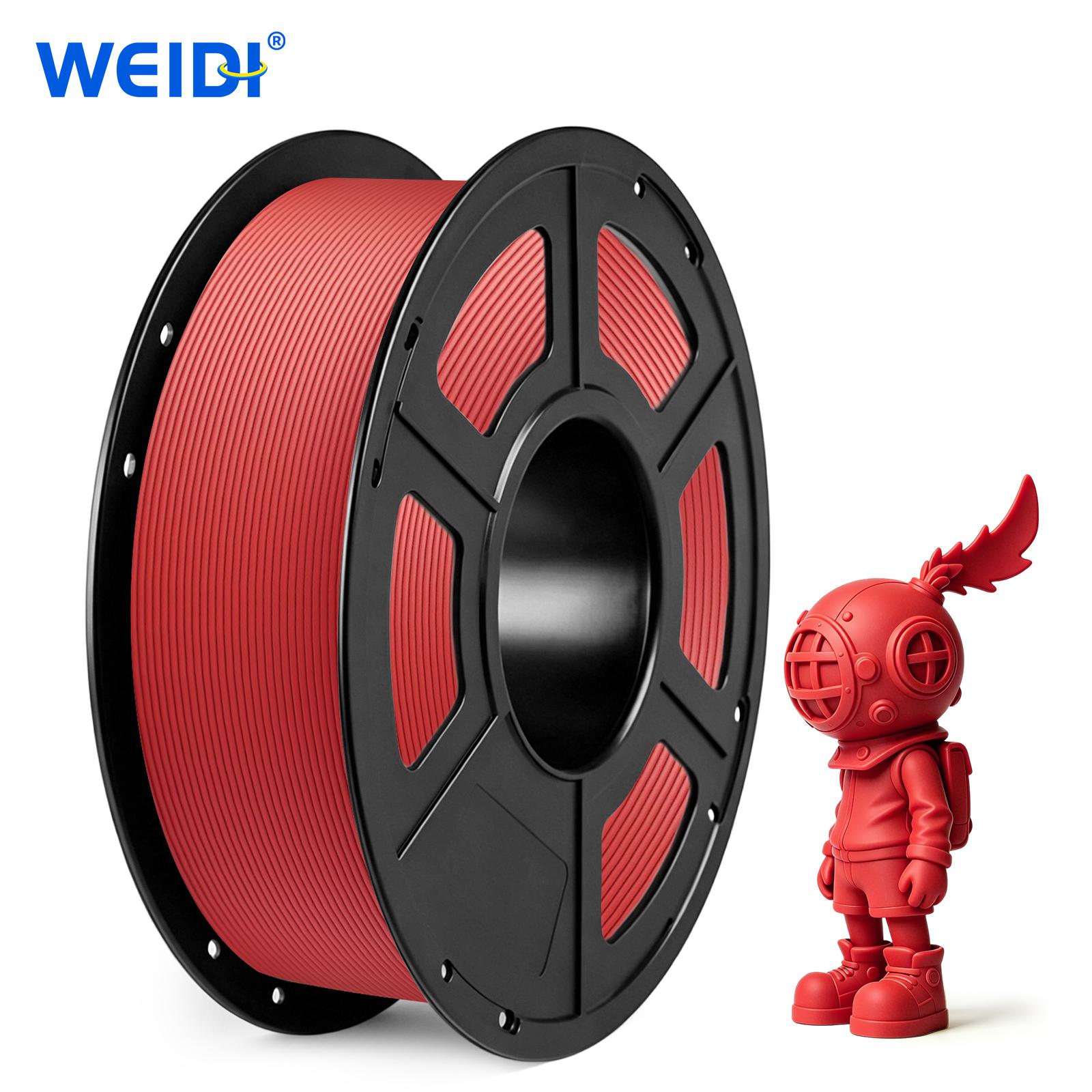 WEIDI 3D Printing Consumables 1.75mm PLA/PA/Nylon Matte Red Shiniest Crystal Series High Toughness Continuous Filament Smooth PLA&3D Printing Filaments&PLA красный