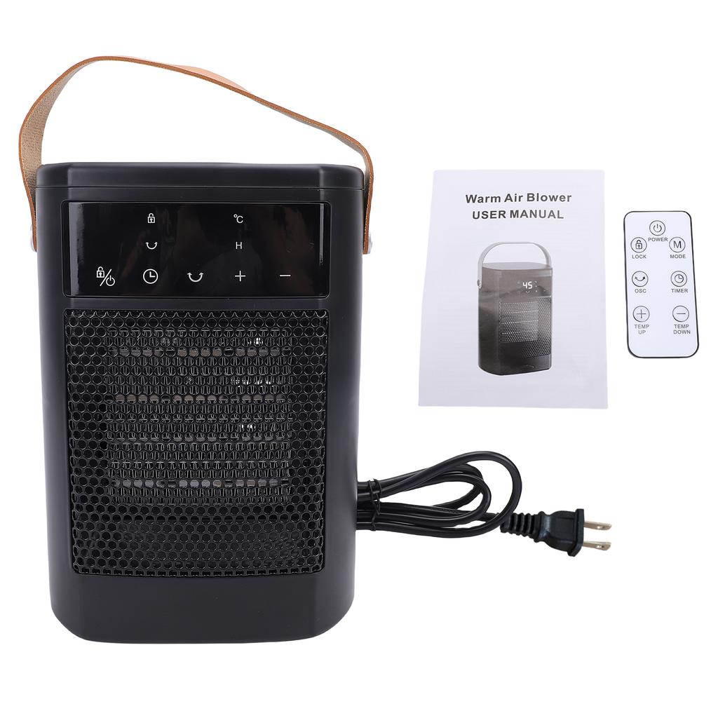 1500W Portable Desk Heater with Digital Display, Home Electric Space Heater with PTC Ceramic Fast Heating, 20 45